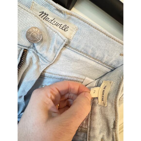 MADEWELL The Momjean in Harman Wash: Raw-Hem Edition Size 24 High Rise Taper 90s - Picture 3 of 10